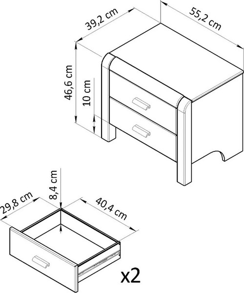 Прикроватная тумба Dipriz Мадейра Д.1437.1