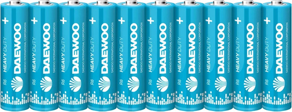 Комплект батареек Daewoo Heavy Duty R6 Shrink-10 / 5042131 - фото