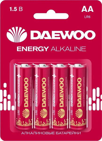 Комплект батареек Daewoo Energy Alkaline LR6 BL-4 / 5029781 - фото