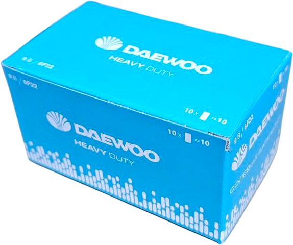 Комплект батареек Daewoo Heavy Duty 6F22 SP1 / 5029217