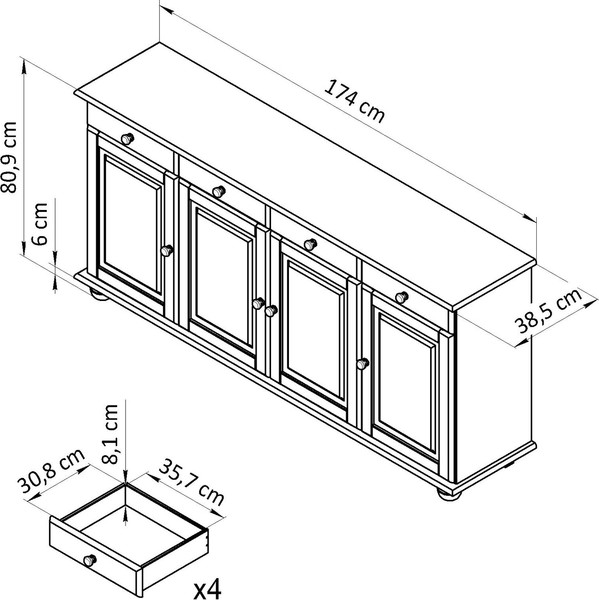 Тумба Dipriz Lena Д.10364.2