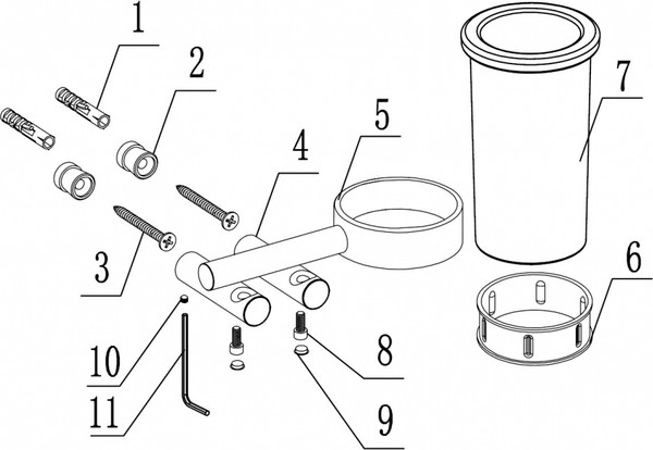 Стакан для зубной щетки и пасты Abber Osten 316 AA1860BG