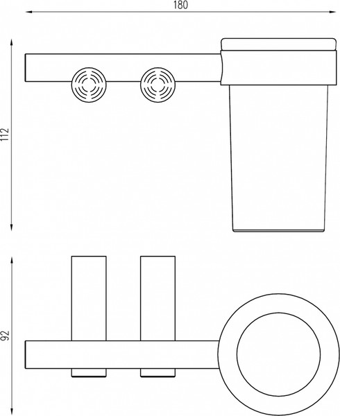 Стакан для зубной щетки и пасты Abber Osten 316 AA1860BG