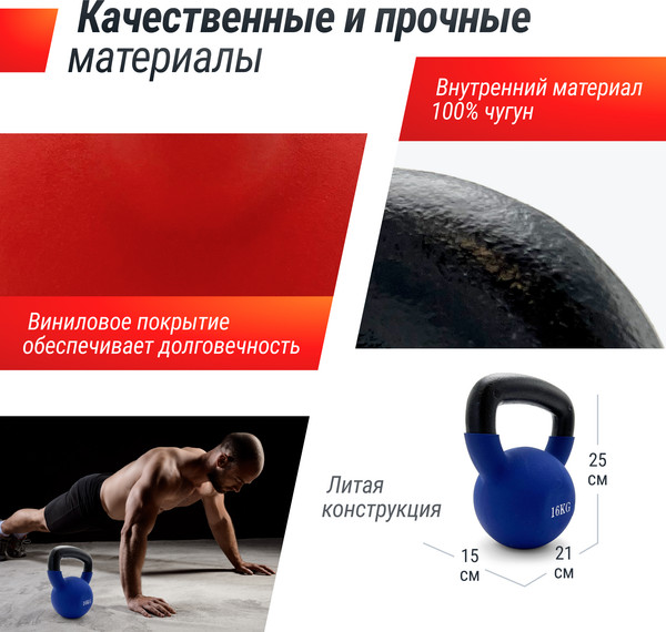 Гиря UNIX Fit KBVIN16BL (16кг, синий)