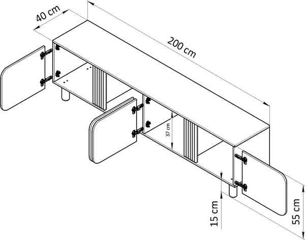 Тумба Dipriz Ola 4 дв / Д.50204.1