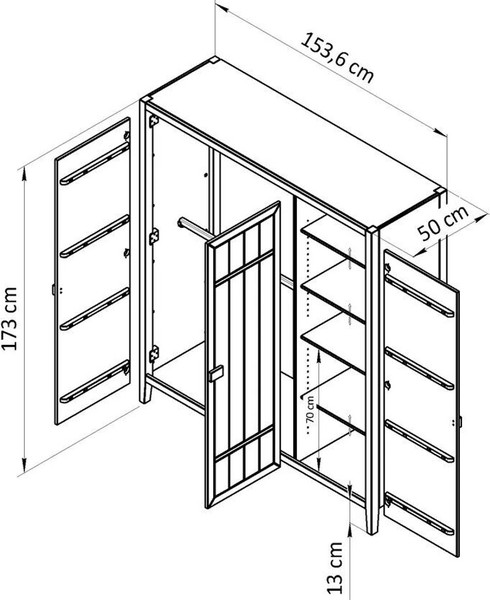 Шкаф Dipriz 3 дв. / Д.70050.1