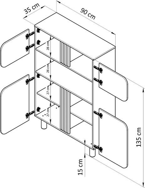Шкаф Dipriz Ola 2 дв. + 2 дв. / Д.70039.1