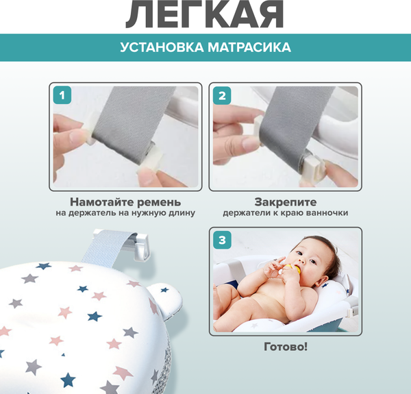 Ванночка детская Solmax&Kids С матрасиком / SM99357