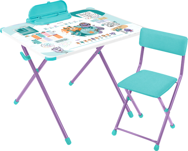 Комплект мебели с детским столом Ника Математика с монстриками / NK-75/ММ - фото