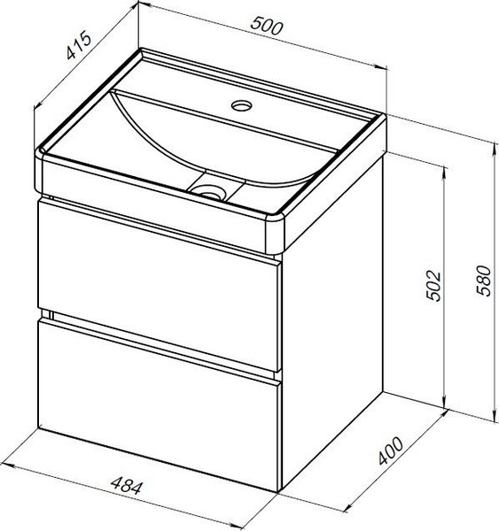 Тумба под умывальник Aquanet Вега 2.0 50 / 337946