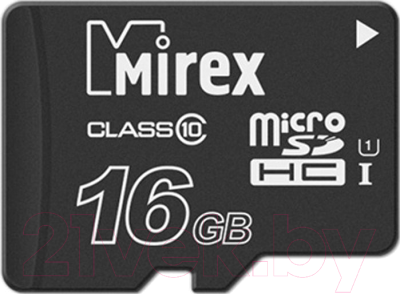 Карта памяти Mirex microSDHC (Class 10) 16GB (13612-MCSUHS16) - фото