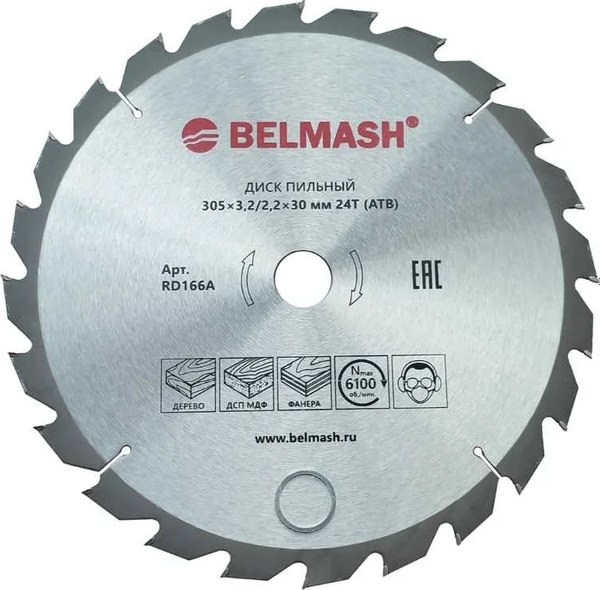 Пильный диск БЕЛМАШ 305x3.2/2.2x30 24T / RD166A - фото