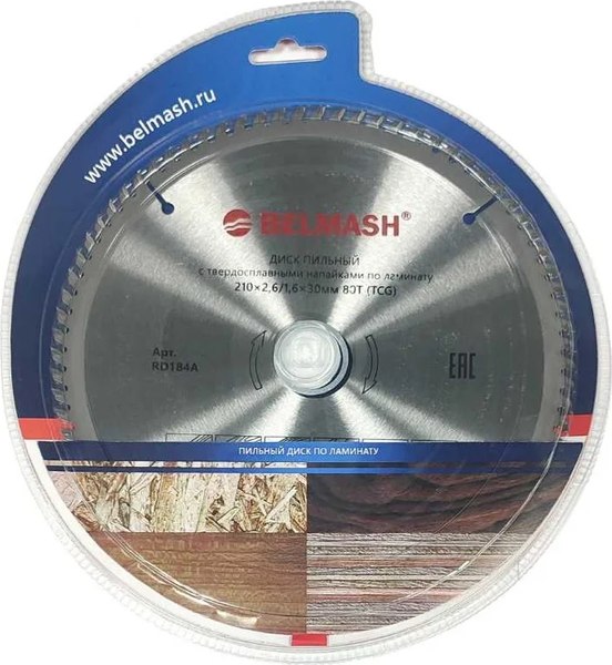 Пильный диск БЕЛМАШ 210x2.6/1.6x30 80T / RD184A