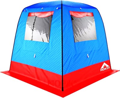 Палатка-баня MORZH 2 окна (синий/красный) - фото