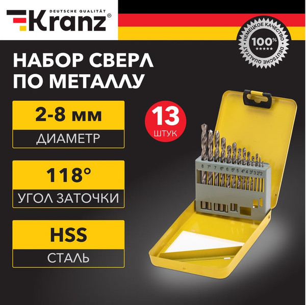 Набор сверл Kranz KR-91-0639