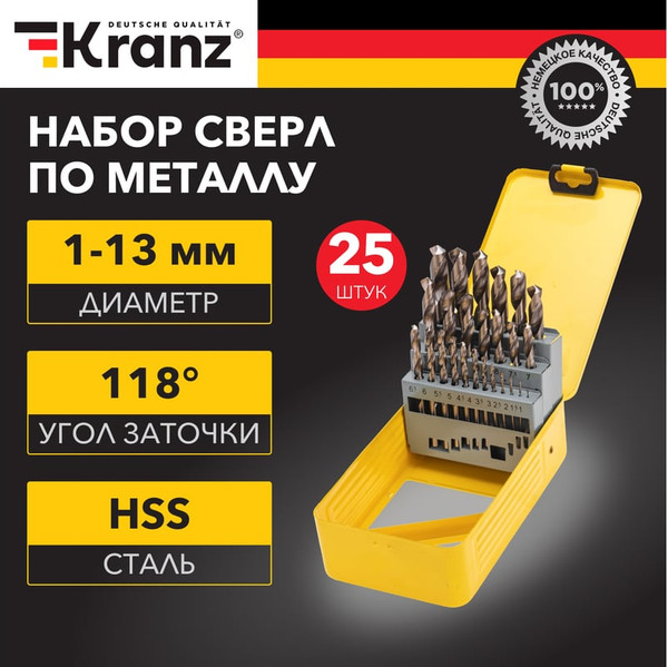 Набор сверл Kranz KR-91-0637