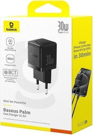 Адаптер питания сетевой Baseus Palm 30W EU / P10111605113-00