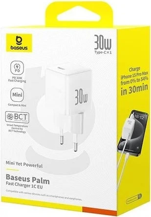 Адаптер питания сетевой Baseus Palm 30W EU / P10111605213-00
