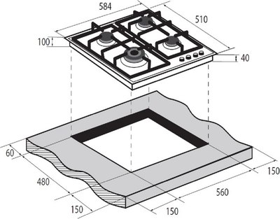 Газовая варочная панель Zugel ZGH600W