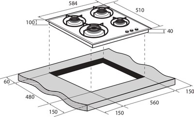 Газовая варочная панель Zugel ZGH603B