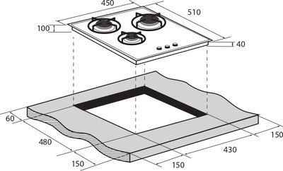 Газовая варочная панель Zugel ZGH452B