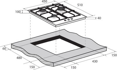 Газовая варочная панель Zugel ZGH451B