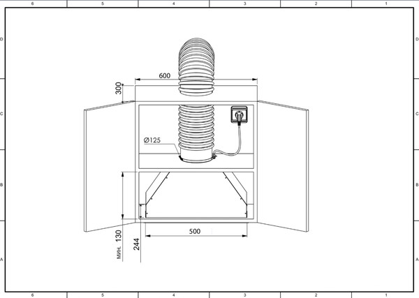 Вытяжка скрытая Zugel ZHI521X