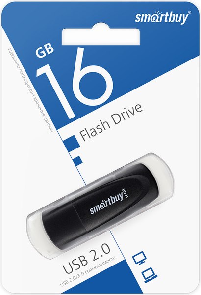 USB flash накопитель SmartBuy Scout Black 16GB (SB016GB2SCK)