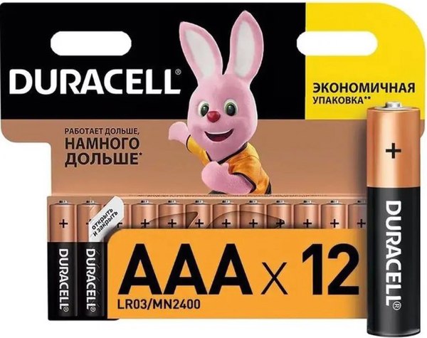 Комплект батареек Duracell AAA LR3 LR3 В12/К12 - фото