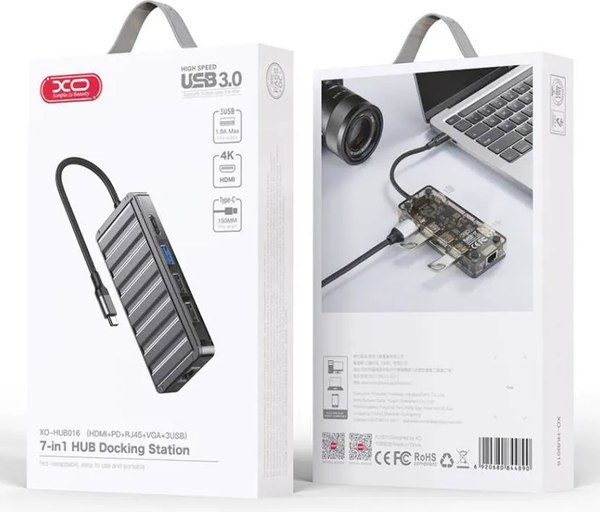 Док-станция для ноутбука XO USB-хаб 7в1 / HUB016