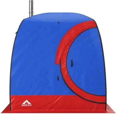 Палатка-баня MORZH Lux 2 окна (синий/красный)