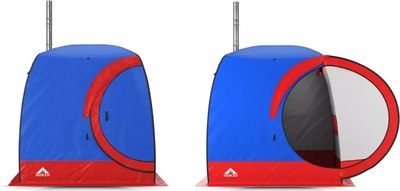 Палатка-баня MORZH Lux 2 окна (синий/красный)