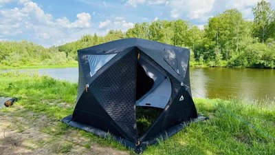 Палатка-баня MORZH Куб XL (черный)