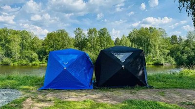 Палатка-баня MORZH Куб XL (черный)