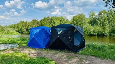 Палатка-баня MORZH Куб XL (черный)