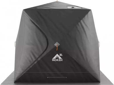Палатка-баня MORZH Куб XL Light с внутренним тентом (черный) - фото