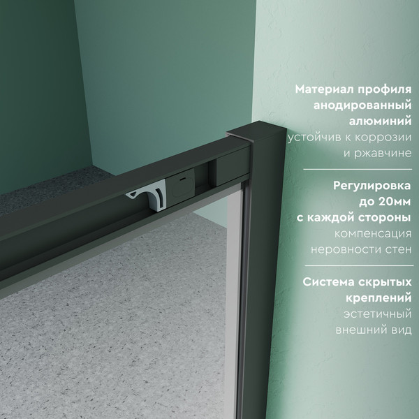 Душевой уголок Benetto BEN_901_BL_C 1950x900x900