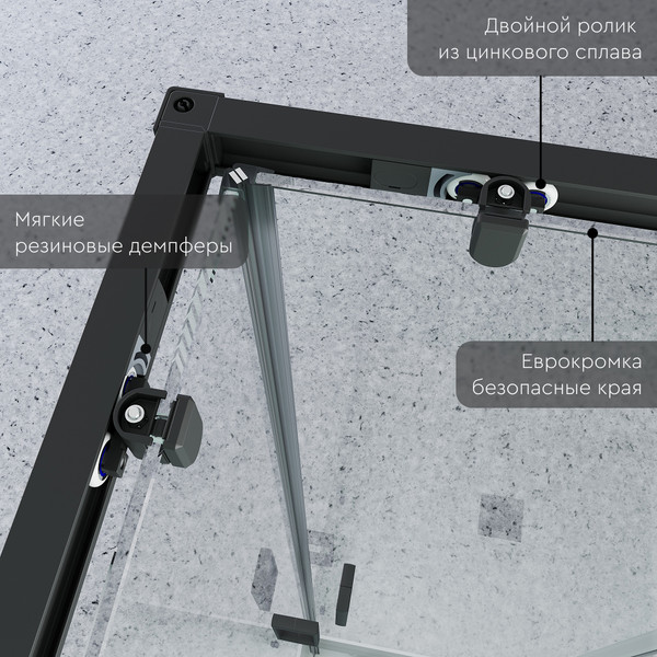 Душевой уголок Benetto BEN_901_BL_C 1950x900x900