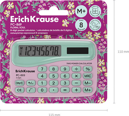 Калькулятор Erich Krause 8-разрядов PC-869 / 62748
