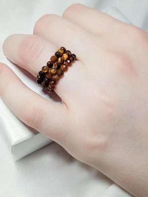 Кольцо Wolves Тигровый глаз Тройное 5538 - фото