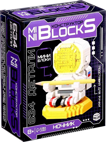 Микроконструктор Unicon Ночник. Mini Blocks. Космонавт MY97017 / 10702978 - фото