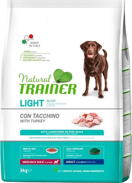 Сухой корм для собак Trainer Natural для сред. и крупных пород с избыточным весом с индейкой - фото