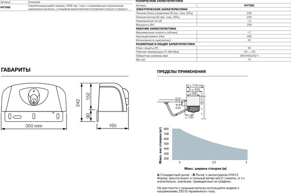 Комплект для автоматизации ворот Nice HY7005BDKCE