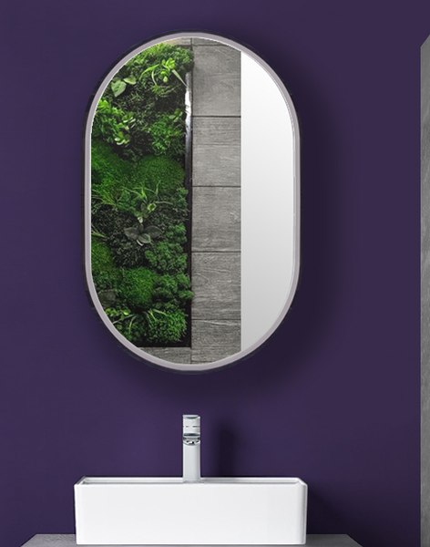 Шкаф с зеркалом для ванной Symbolite Каре Арка 60x90 - фото