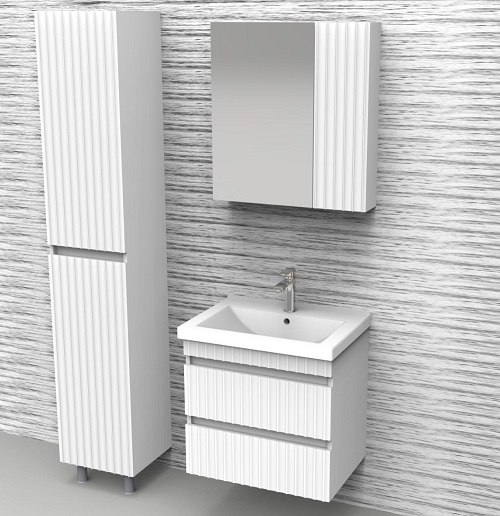 Шкаф с зеркалом для ванной АВН Ронда 80 / 67.09 (3) - фото