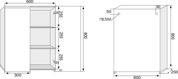 Шкаф для ванной Symbolite Атлантика 60
