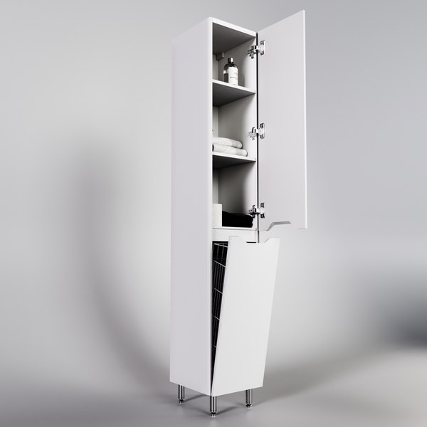 Шкаф-пенал для ванной Symbolite Марелла Люкс Plus с корзиной