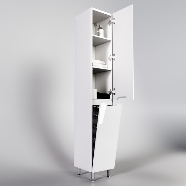 Шкаф-пенал для ванной Symbolite Марелла Люкс Plus с корзиной