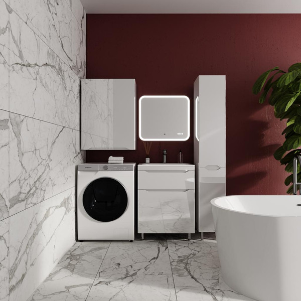 Шкаф-пенал для ванной Symbolite Марелла Люкс Plus с корзиной