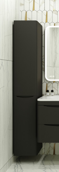 Шкаф-пенал для ванной Symbolite Бергамо Люкс Plus с корзиной - фото